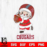 Washington State Cougars Santa Claus Cute Svg dxf eps png pdf file,NCAA svg,Digital Download,Cricut file