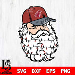 Washington State Cougars Santa Claus Face Svg dxf eps png pdf file,NCAA svg,Digital Download,Cricut file