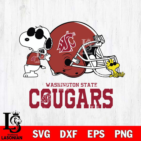 Washington State Cougars Snoopy Sport 2 Svg Eps Dxf Png File, Digital Download