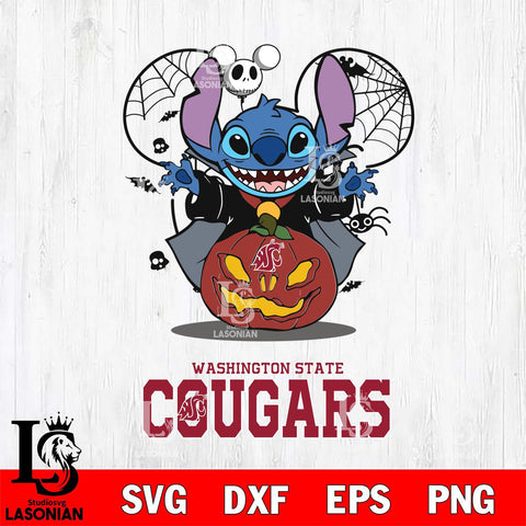 Washington State Cougars Stitch Horror Halloween Svg Eps Dxf Png File, Digital Download, Instant Download