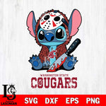 Washington State Cougars Stitch Jason Voorhees Svg Eps Dxf Png File, NCAA svg, Digital Download, Instant Download