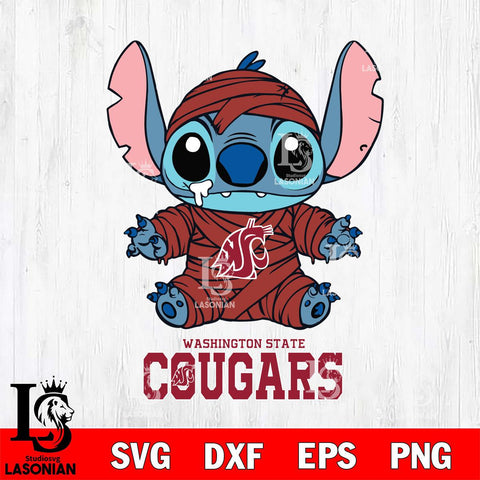 Washington State Cougars Stitch Mummy Svg Eps Dxf Png File, NCAA svg, Digital Download, Instant Download