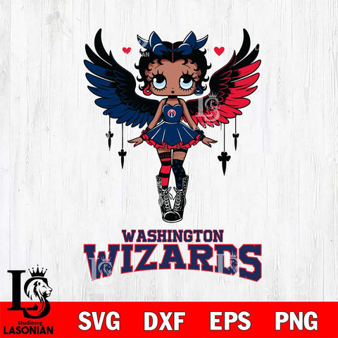 Washington Wizards Anglel Black Fan Girl Betty Boop