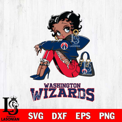 Washington Wizards Betty Boop Black Fan Girl Svg Eps Dxf Png File, Digital Download, Instant Download