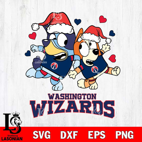 Washington Wizards Bluey Christmas NFL Svg Eps Dxf Png File, Digital Download