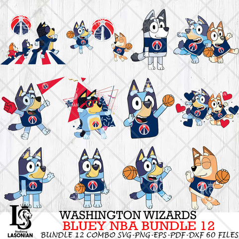 Washington Wizards Bluey NBA Bundle 12 Svg Eps Dxf Png File, Digital Download, Instant Download