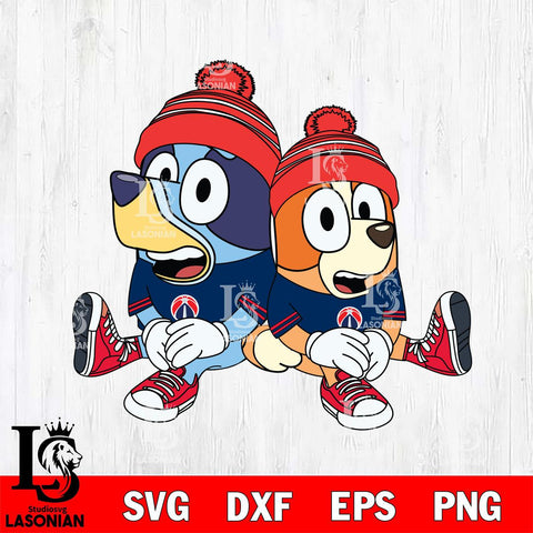 Washington Wizards Bluey & Bingo Christmas Svg Eps Dxf Png File, Digital Download, Instant Download