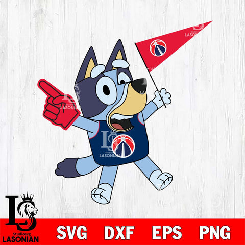 Washington Wizards Bluey sport flag Svg Eps Dxf Png File, Digital Download, Instant Download