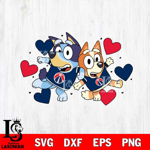 Washington Wizards Bluey sport heart Svg Eps Dxf Png File, Digital Download, Instant Download