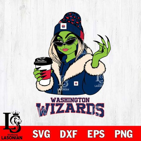 Washington Wizards Boujee Grinch Girls Christmas Cut Files Cricut, Svg Dxf Eps Png file , Silhouette