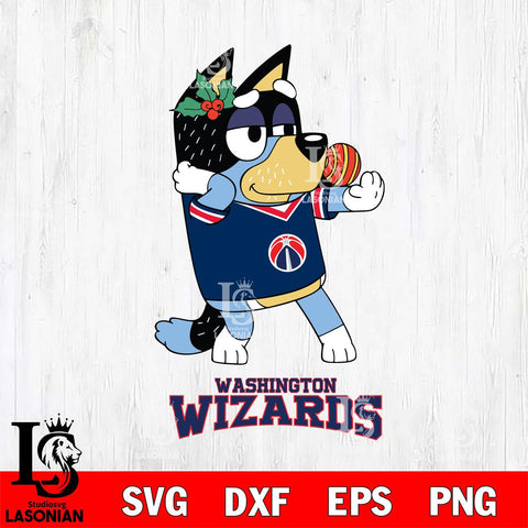 Washington Wizards Christmas Bluey Bandit Heeler Svg , Christmas Svg , Bluey svg , Digital Download, dxf eps png pdf file