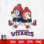 Washington Wizards Christmas Bluey & Bingo Sit Svg , Christmas Svg , Bluey svg , Digital Download, dxf eps png pdf file