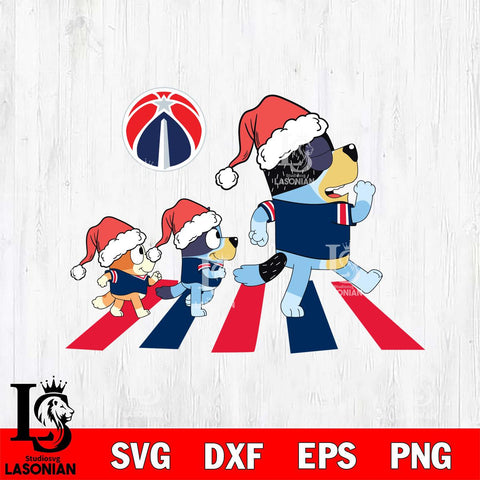 Washington Wizards Family Bluey Walking Christmas Svg Eps Dxf Png File, Digital Download, Instant Download