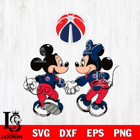 Washington Wizards Fan Minnie And Mickey Love Svg Eps Dxf Png File, Digital Download, Instant Download