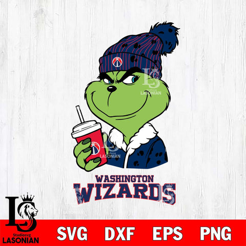 Washington Wizards Grinch Cofffe Christmas Cut Files Cricut, Svg Dxf Eps Png file , Silhouette