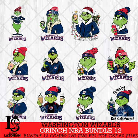 Washington Wizards Grinch NBA Bundle 12 SVG Eps Dxf Png File, Digital Download, Instant Download