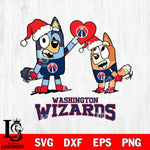 Washington Wizards Love Bluey Christmas Svg Eps Dxf Png File, Digital Download