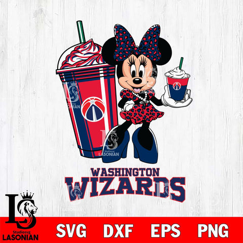 Washington Wizards Minnie Mouse Fan And Coffee Svg Eps Dxf Png File, Digital Download, Instant Download