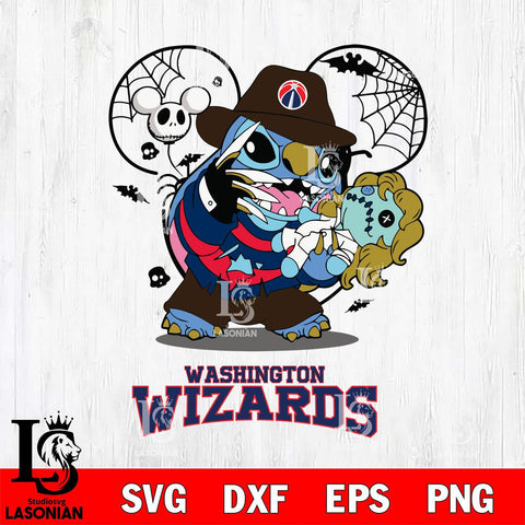 Washington Wizards Stitch Freddy Krueger Halloween Svg Eps Dxf Png File, Digital Download, Instant Download