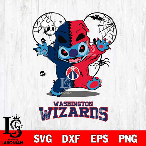 Washington Wizards Stitch Horror Halloween 2 Svg Eps Dxf Png File, Digital Download, Instant Download