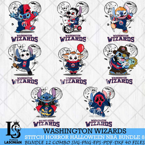 Washington Wizards Stitch Horror Halloween NBA Bundle Svg Eps Dxf Png File, Digital Download, Instant Download