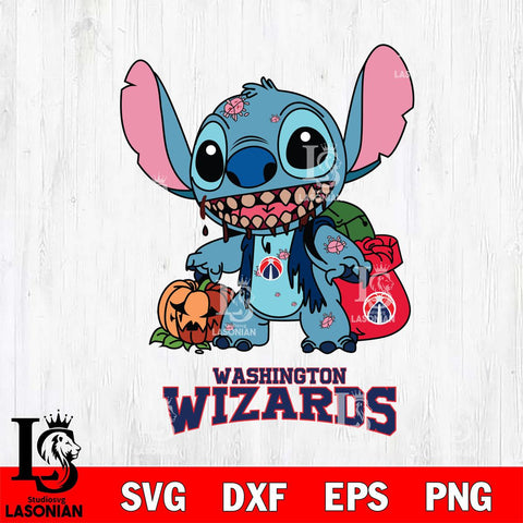 Washington Wizards Stitch Zombie Svg Eps Dxf Png File, NBA svg, Digital Download, Instant Download