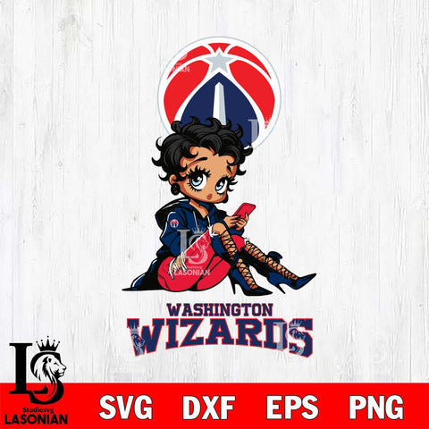 Washington Wizards Style Black Fan Girl Betty Boop