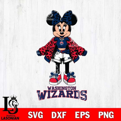 Washington Wizards Style Minnie Disney Svg Eps Dxf Png File, Digital Download, Instant Download