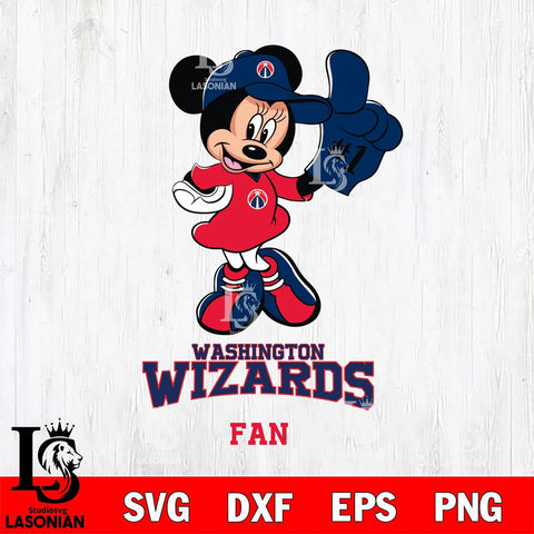 Washington Wizards #1 Fan Minnie Mouse Svg Eps Dxf Png File, Digital Download, Instant Download