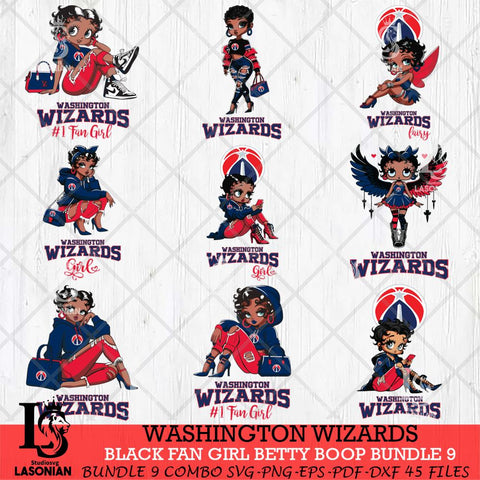 Washington Wizards Black Fan Girl Betty Boop Bundle 9