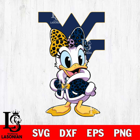 West Virginia Mountaineers Fancy Daisy Duck Disney Svg Eps Dxf Png File, Digital Download, Instant Download