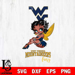 West Virginia Mountaineers Beauty Black Fairy Betty Boop, Svg Eps Dxf Png File, Digital Download