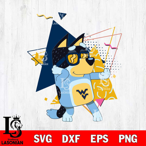 West Virginia Mountaineers Bluey 4 Svg Eps Dxf Png File, Digital Download, Instant Download