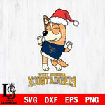 West Virginia Mountaineers Bluey Chilli Happy Christmas Svg Eps Dxf Png File, Digital Download