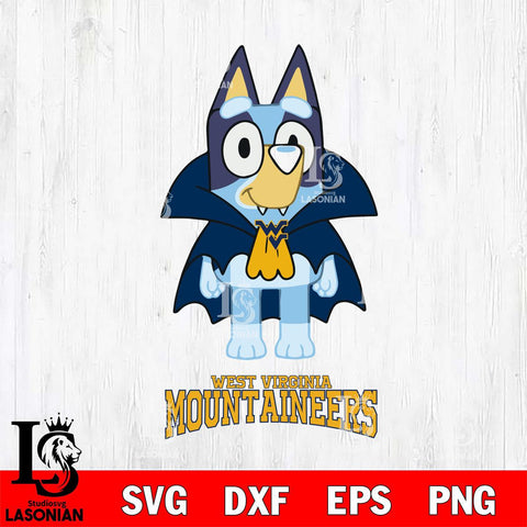 West Virginia Mountaineers Bluey Dracula Halloween Svg Eps Dxf Png File, Digital Download, Instant Download