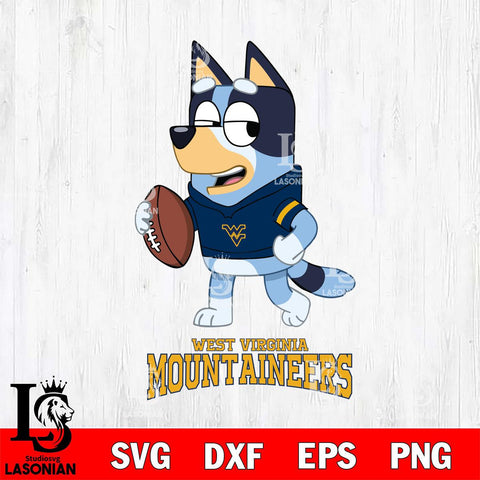 West Virginia Mountaineers Bluey Football Sport Svg Eps Dxf Png File, Digital Download ,Instant Download, Cricut File