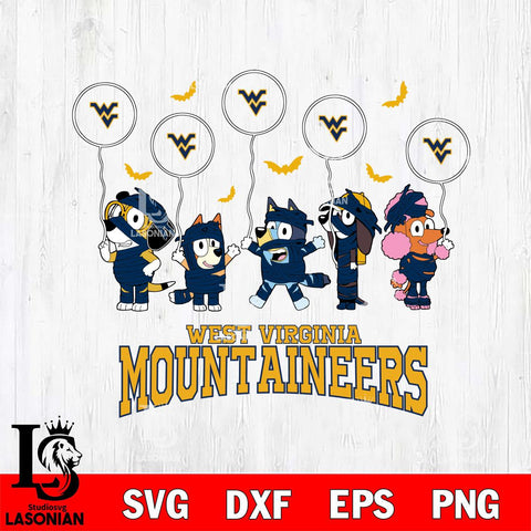 West Virginia Mountaineers Bluey Halloween Spooky Svg Eps Dxf Png File, Digital Download, Instant Download