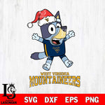 West Virginia Mountaineers Bluey Happy Christmas Svg Eps Dxf Png File, Digital Download