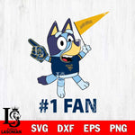 West Virginia Mountaineers Bluey #1 Fan Svg Eps Dxf Png File,NCAA Svg Files,Bluey svg ,Digital Download ,Instant Download, Cricut File