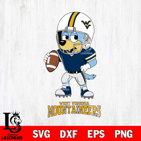 West Virginia Mountaineers Bluey rugby Svg Eps Dxf Png File, Digital Download ,Instant Download, Cricut File