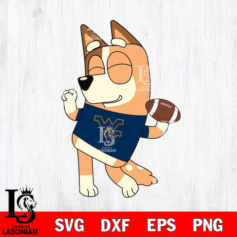 West Virginia Mountaineers Chilli bluey Svg Eps Dxf Png File, Digital Download, Instant Download