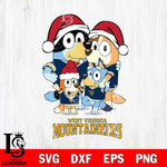 West Virginia Mountaineers Christmas Bluey Family Sport Cut Files,Bluey Cricut,Christmas Svg , Bluey svg , Digital Download, dxf eps png pdf file