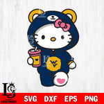 West Virginia Mountaineers Cute Hello Kitty Svg Eps Dxf Png File, Digital Download, Instant Download