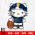 West Virginia Mountaineers Cute Hello Kitty Football 3 Svg Eps Dxf Png File, NCAA svg, Digital Download, Instant Download