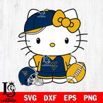 West Virginia Mountaineers Cute Hello Kitty Football 4 Svg Eps Dxf Png File, NCAA svg, Digital Download, Instant Download