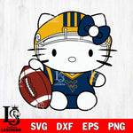 West Virginia Mountaineers Cute Hello Kitty Football 5 Svg Eps Dxf Png File, NCAA svg, Digital Download, Instant Download