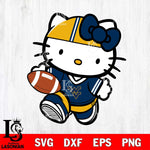 West Virginia Mountaineers Cute Hello Kitty Football 9 Svg Eps Dxf Png File, NCAA svg, Digital Download, Instant Download