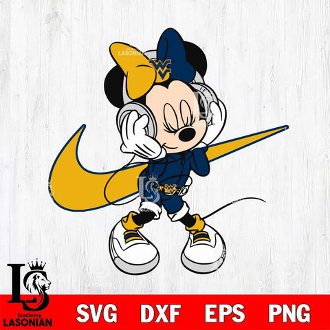 West Virginia Mountaineers Cute Minnie Mouse Dancing Svg Eps Dxf Png File, NCAA svg, Digital Download, Instant Download