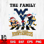 West Virginia Mountaineers Family Bluey Christmas Svg Eps Dxf Png File, Digital Download