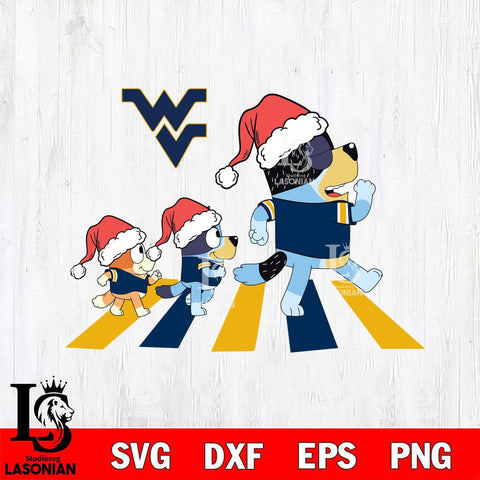 West Virginia Mountaineers Family Bluey Walking Christmas Svg Eps Dxf Png File, Digital Download, Instant Download